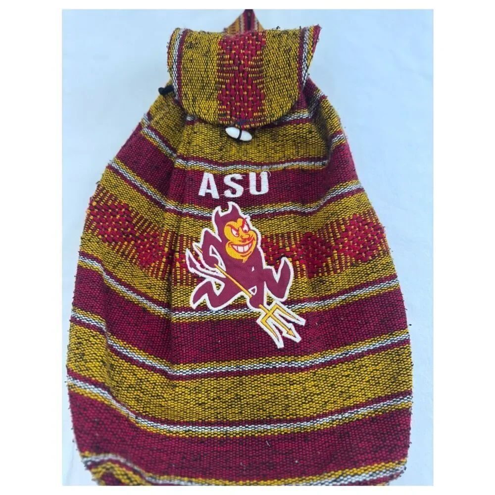 Arizona State University Southwestern Woven Backpack Maroon Gold Sparky Mascot